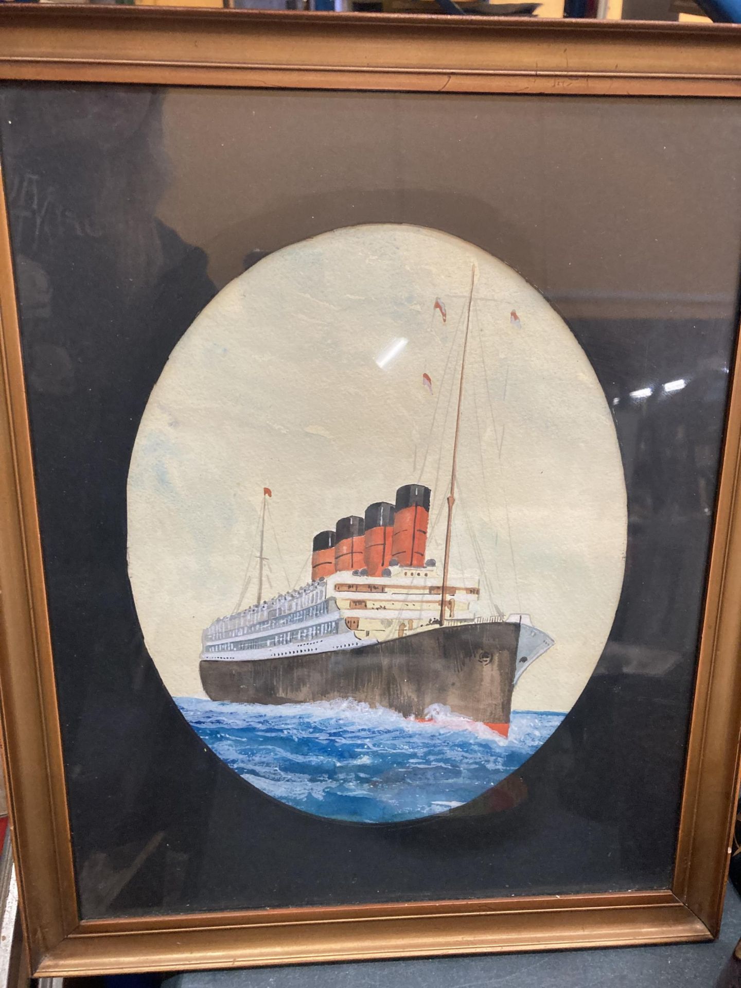 TWO FRAMED WATERCOLOURS ON PAPER DEPICTING SHIPS - Image 2 of 3