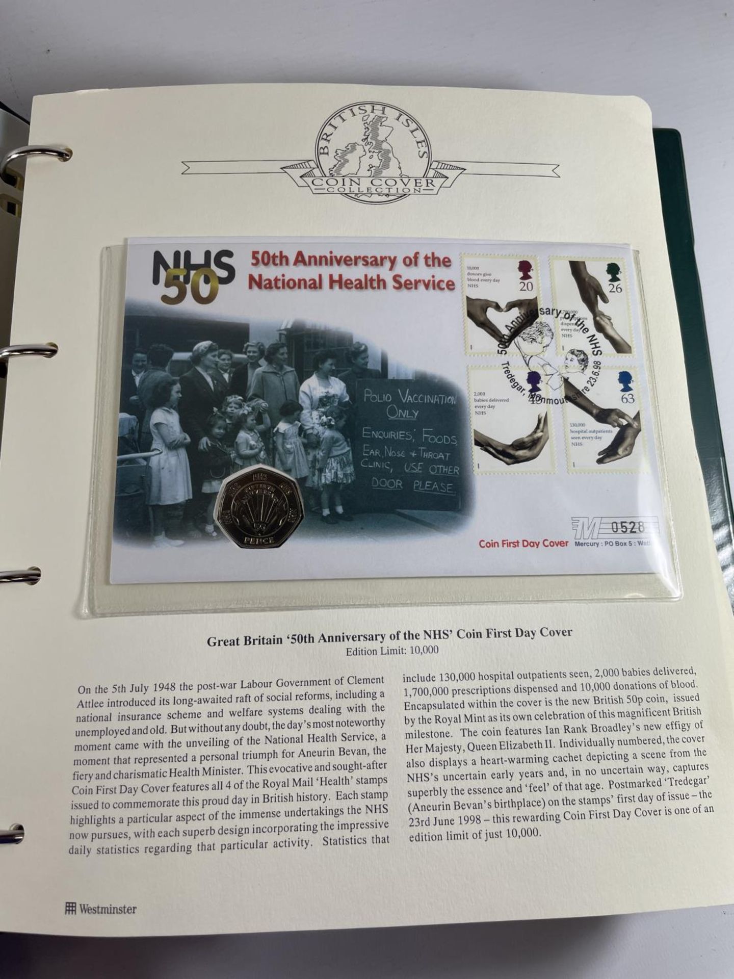 AN EIGHT VOLUME COLLECTION OF THE BRITISH ISLES COIN COVER COLLECTION . INCLUDED 105 COINS , 3 - Image 4 of 9