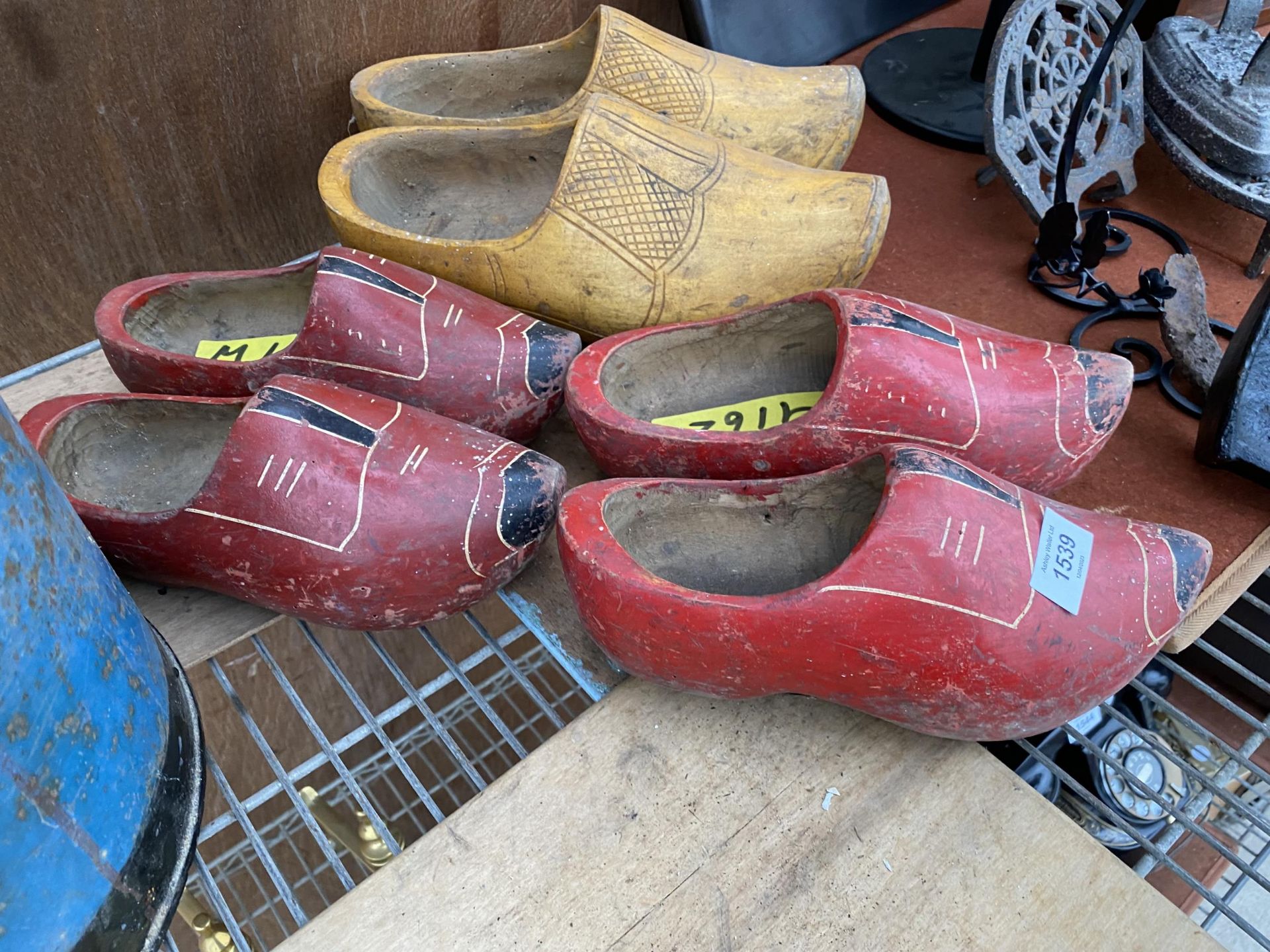 THREE PAIRS OF VINTAGE WOODEN CLOGGS - Image 2 of 2