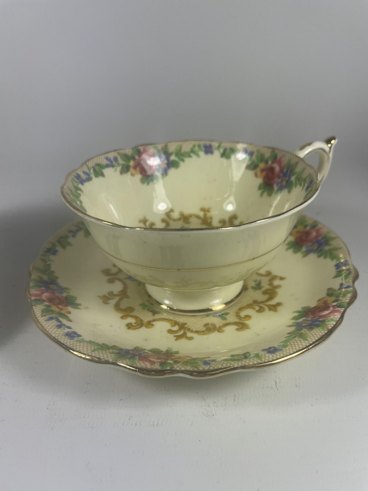 TWO CUPS & SAUCERS - ROYAL DOULTON AUTUMN FOUR SEASON PATTERN & PARAGON MINUET - Image 3 of 5