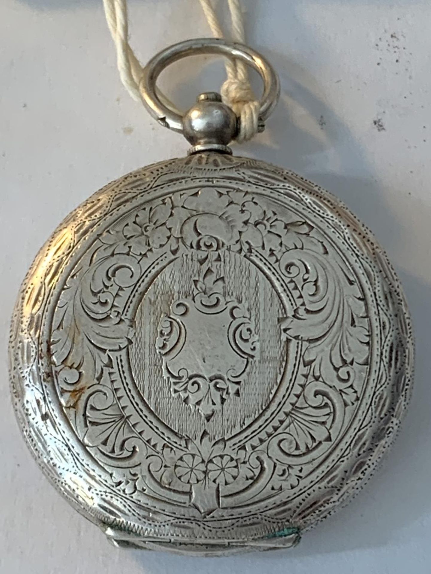 A MARKED 935 SILVER LADIES POCKET WATCH - Image 2 of 3