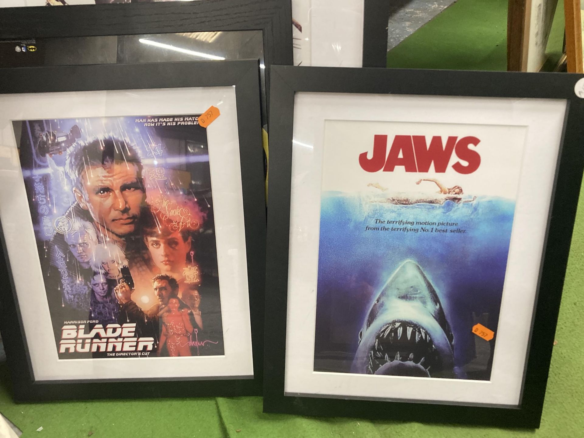 FOUR PRINTS OF FILM POSTERS TO INCLUDE JAWS, BLADE RUNNER, BATMAN AND KING KONG - Image 2 of 3