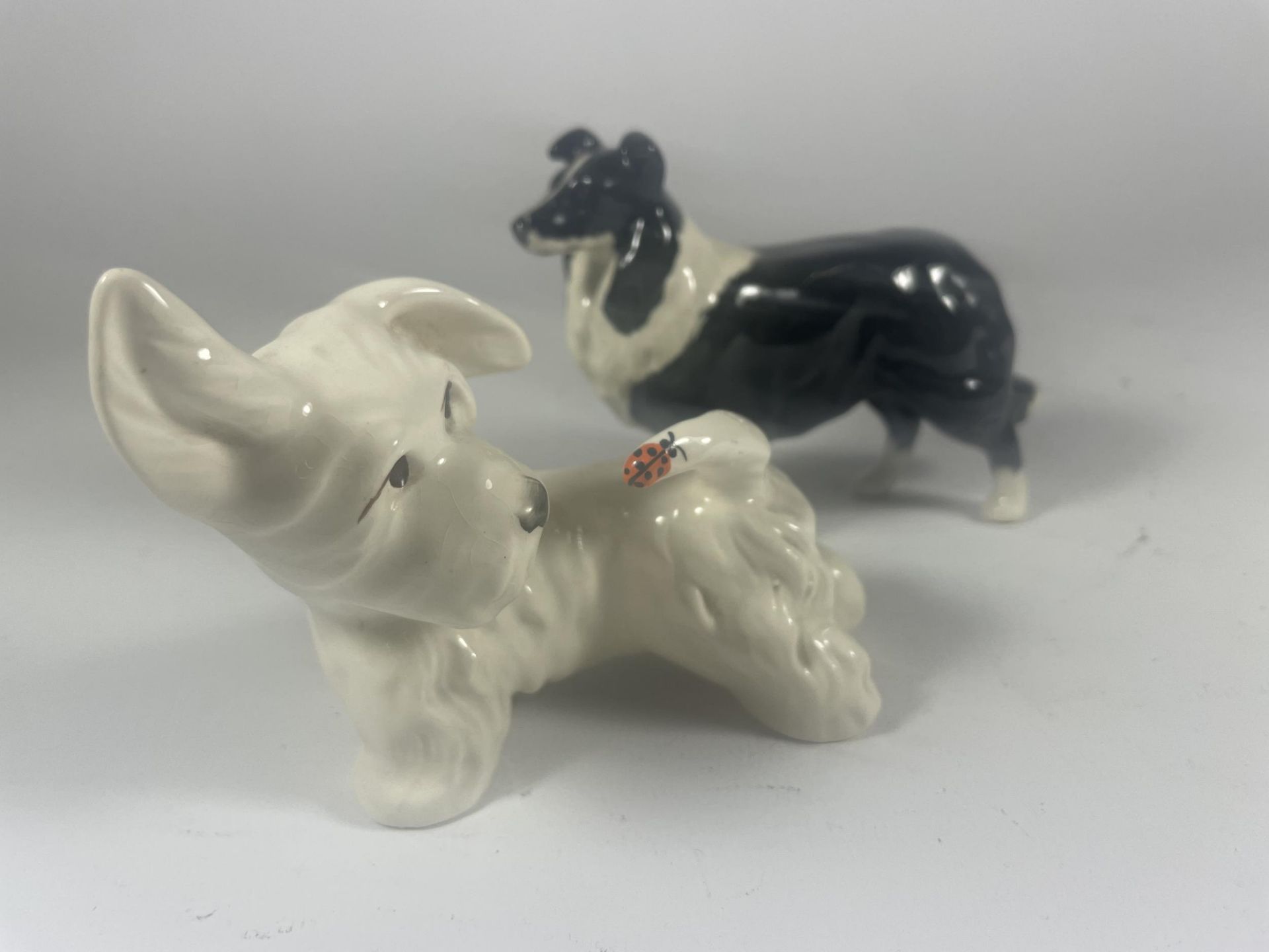 TWO BESWICK DOGS - COLLIE AND SCOTTIE DOG