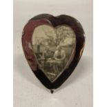 A VICTORIAN HALLMARKED SILVER HEART SHAPED PHOTO FRAME