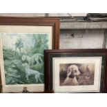 TWO LIMITED EDITION FRAMED AND MOUNTED PRINTS OF BEDLINGTON TERRIERS ENTITLED "BEDLINGTON TERRIER"