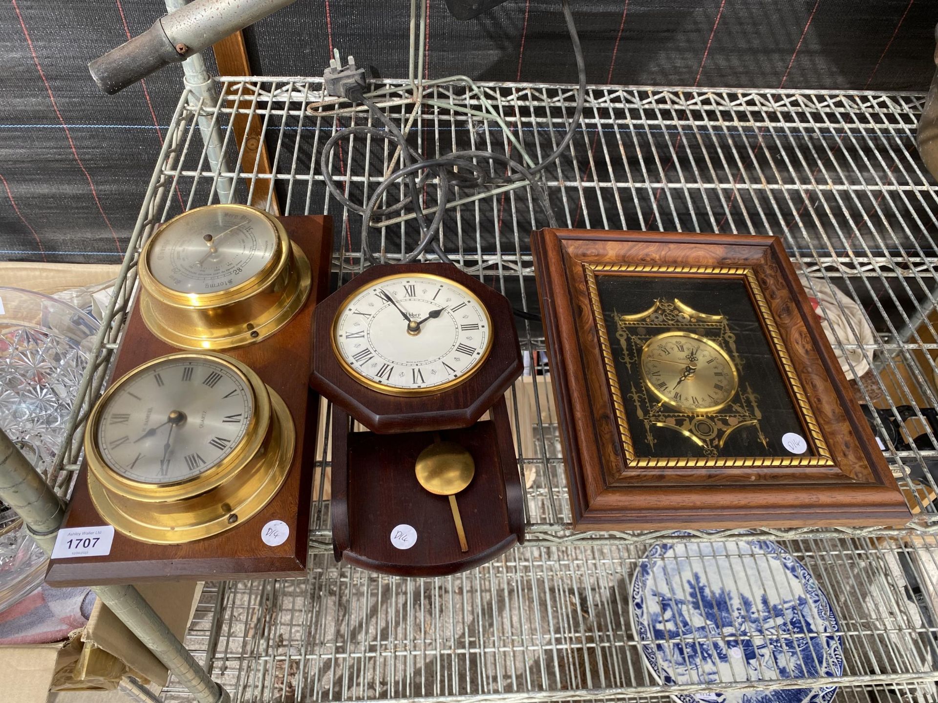 THREE VARIOUS WALL CLOCKS