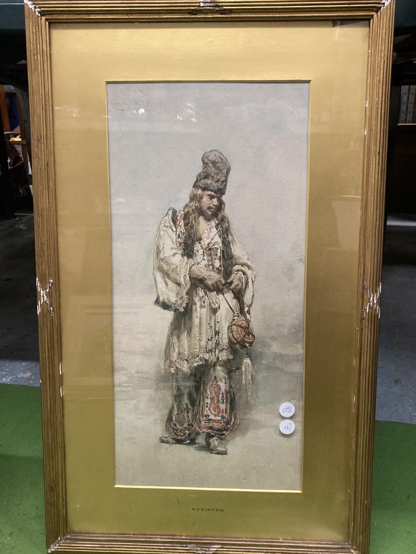 A FRAMED WATERCOLOUR OF ETTIOFER