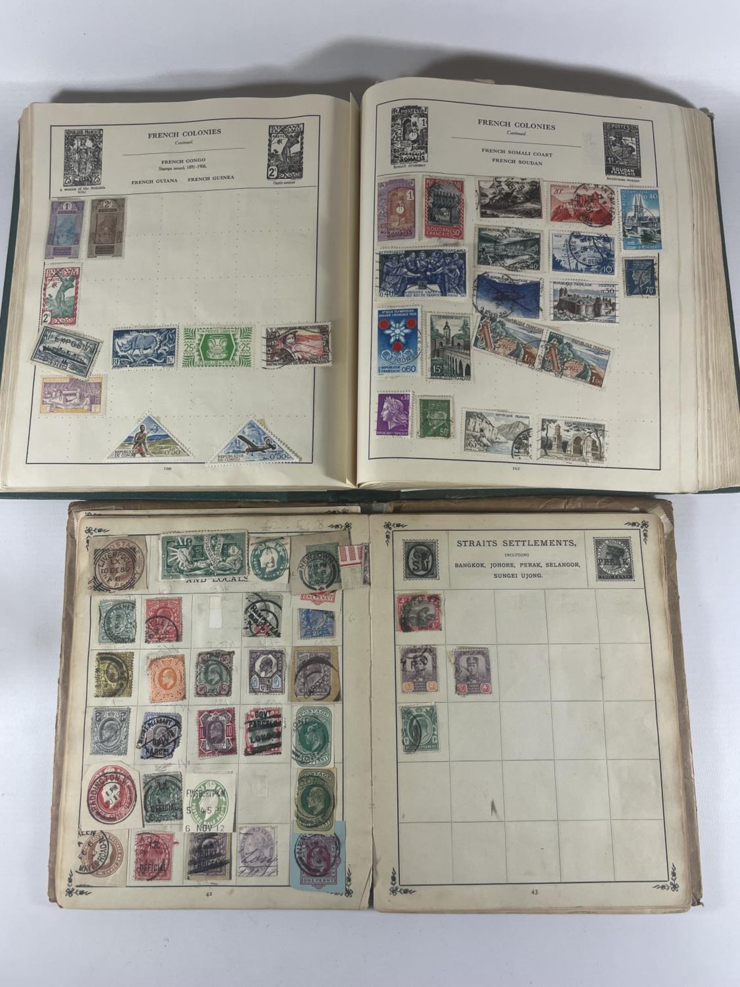 TWO VINTAGE STAMP ALBUMS INCLUDING THE WELL FILLED VICEROY AND THE ROYAL . MANY USEFUL ITEMS NOTED