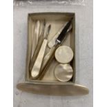A MOTHER OF PEARL MANICURE SET