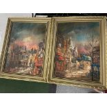 A PAIR OF OILS ON CANVAS' OF PARISIAN SCENES BY JOHANN VION