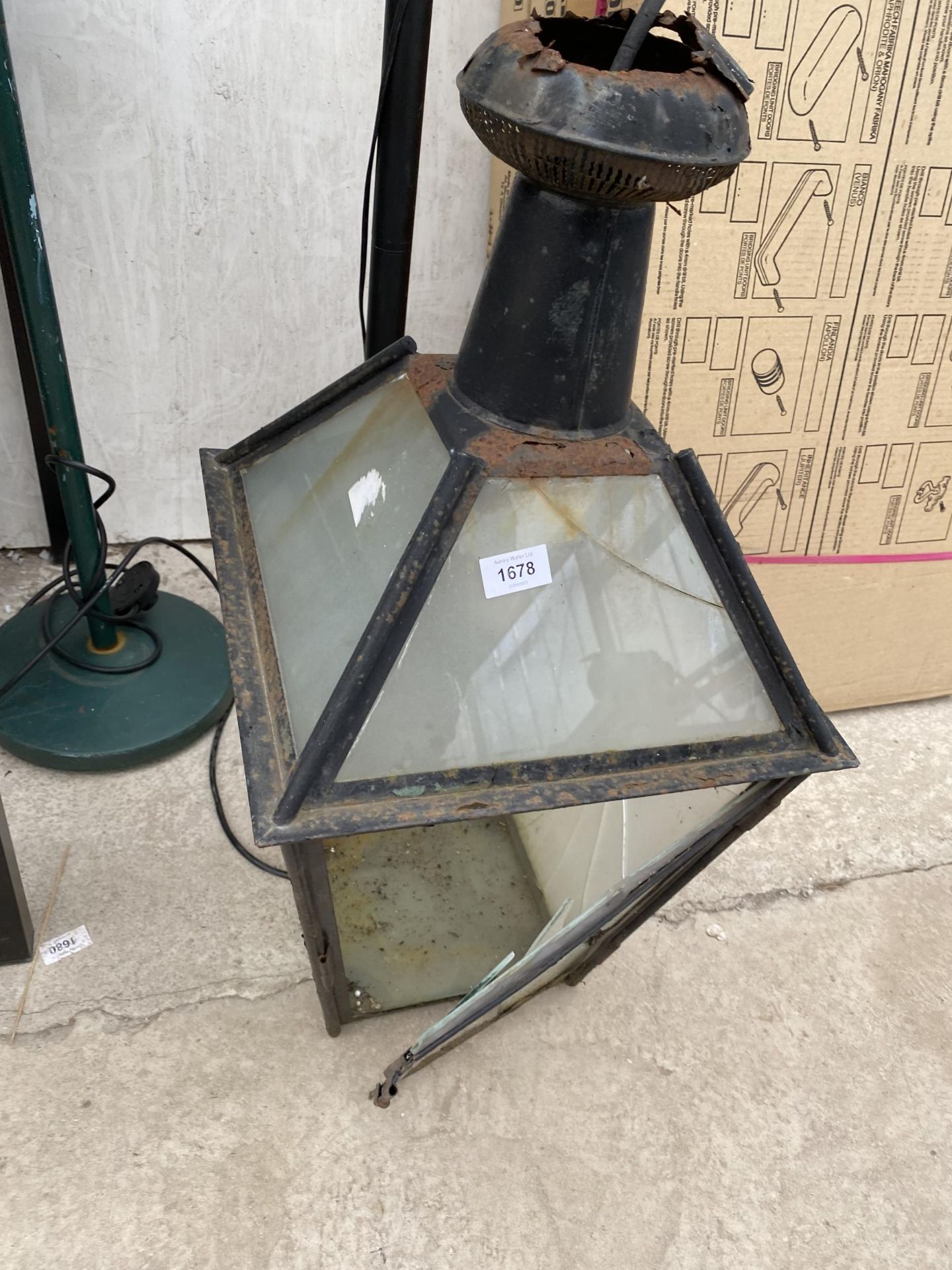 TWO STANDARD LAMPS AND A VINTAGE COURTYARD LIGHT - Image 2 of 3