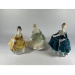 THREE ROYAL DOULTON LADIES TO INCLUDE 'CORALIE' HN2307, 'JANINE' HN 2461 (SECONDS) AND 'SOIREE' HN