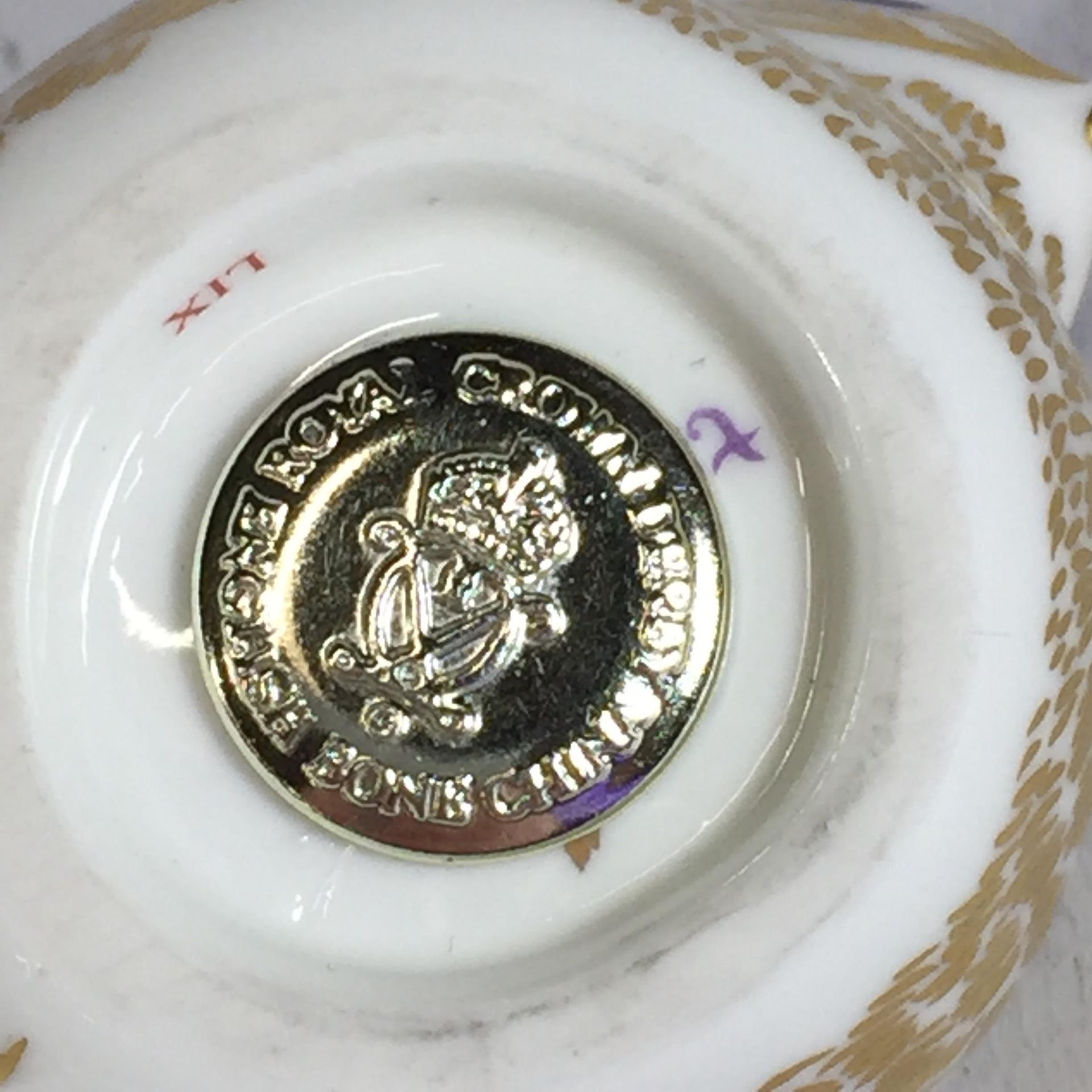 A ROYAL CROWN DERBY GOLD CREST PAPERWEIGHT, GOLD STOPPER - Image 3 of 3