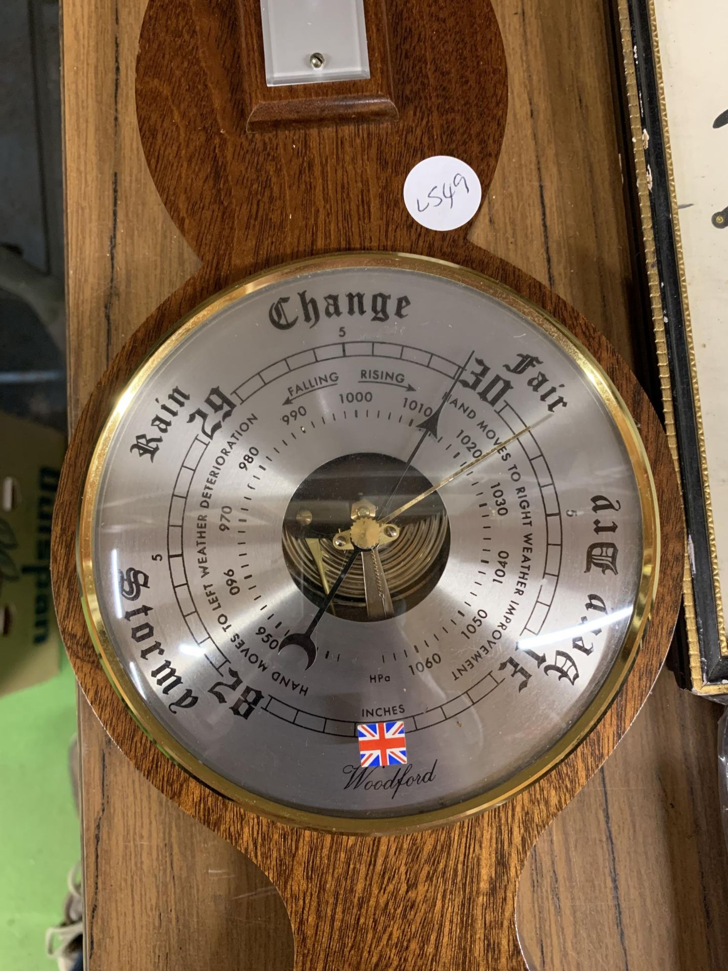 A WOODEN CASED BAROMETER - Image 2 of 4