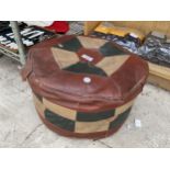 A VINTAGE LEATHER FOOT STOOL