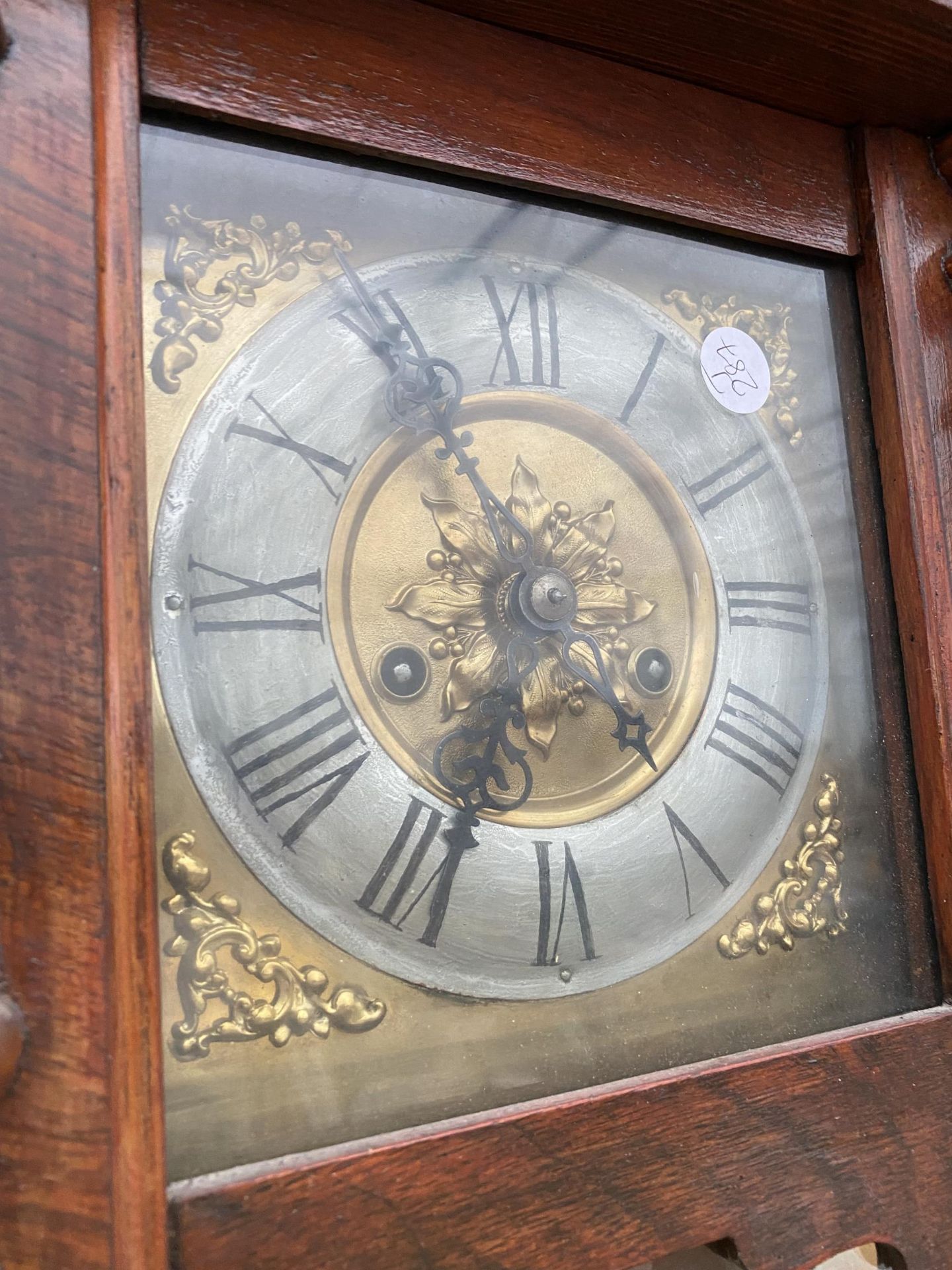 A VINTAGE VIENNA STYLE WALL CLOCK WITH BRASS EAGLE TOPPER - Image 2 of 2