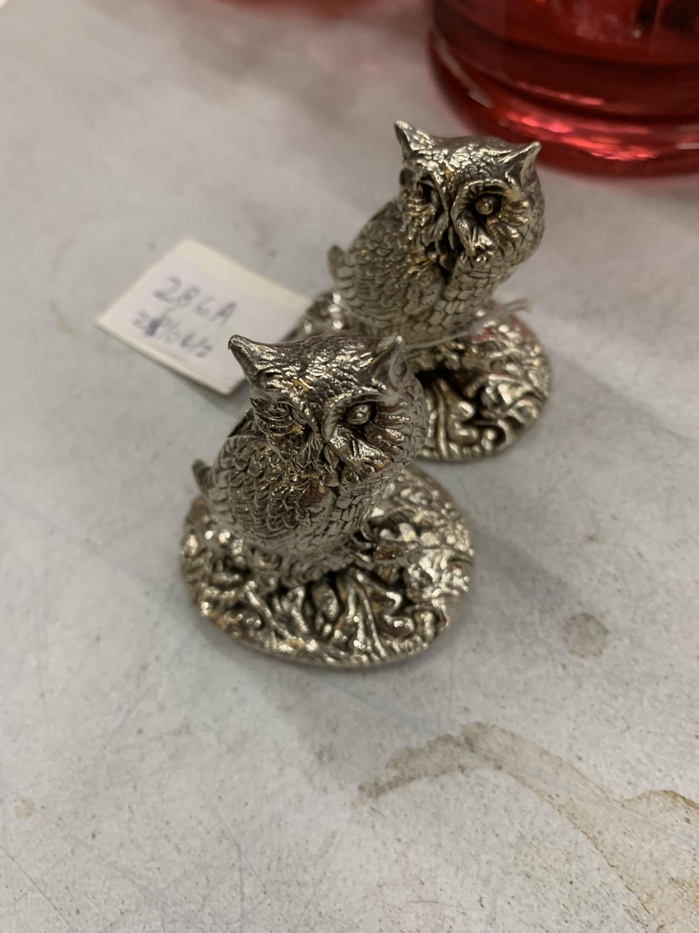 TWO HALLMARKED SILVER FILLED CAMELOT SILVERWARE LTD OWL FIGURES - Image 2 of 2