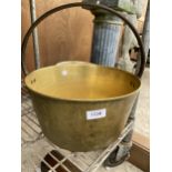 A LARGE HEAVY BRASS JAM PAN