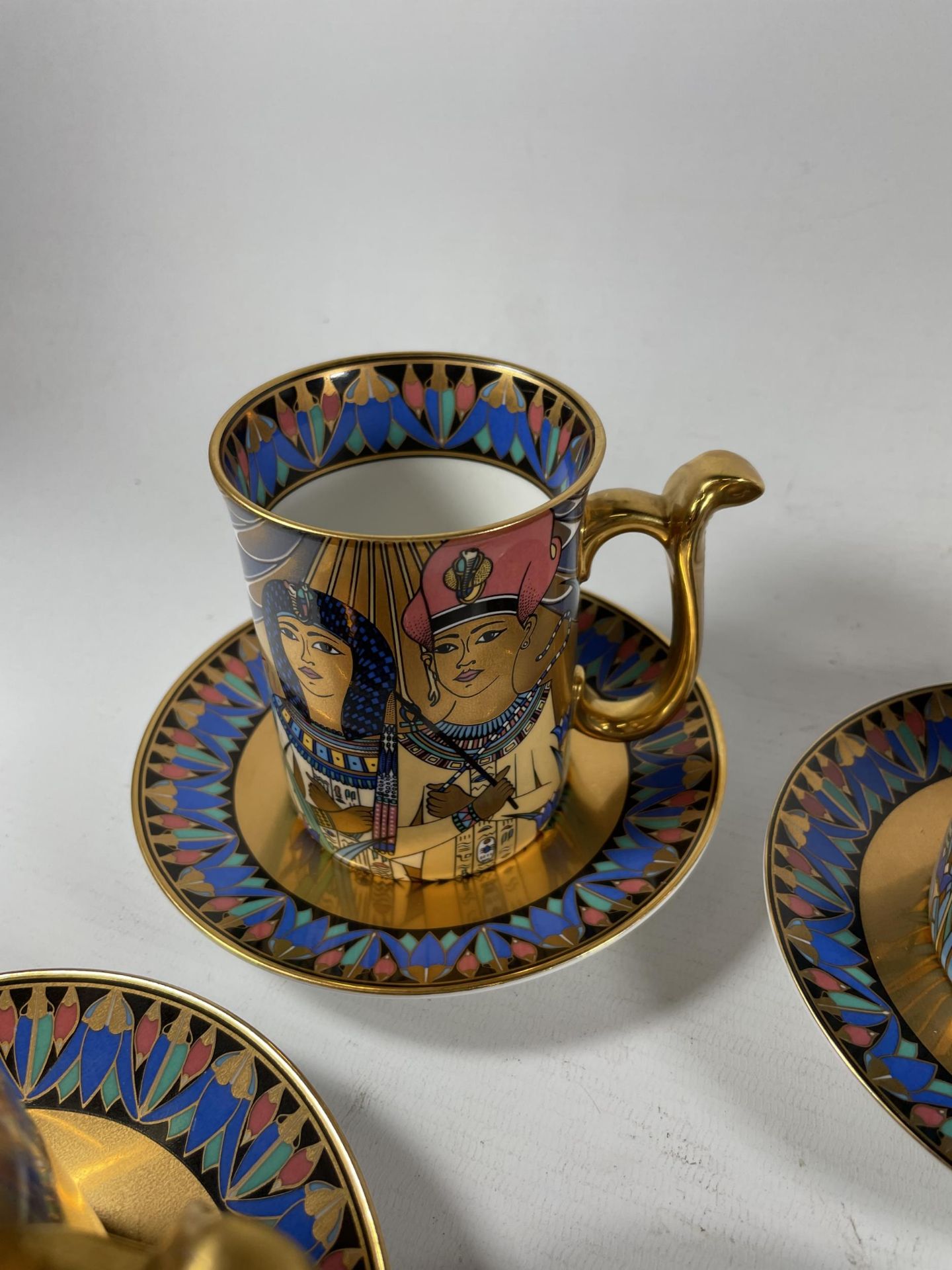 SIX COMPTON AND WOODHOUSE 'WONDERS OF THE NILE' CUPS AND SAUCERS - WITH CERTIFICATES OF AUTHENTICITY - Image 3 of 6