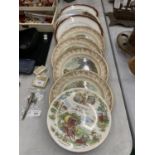 A COLLECTION OF VINTAGE CABINET PLATES TO INCLUDE ROYAL WORCESTER PALISSY 'THE FAMOUS HERRING