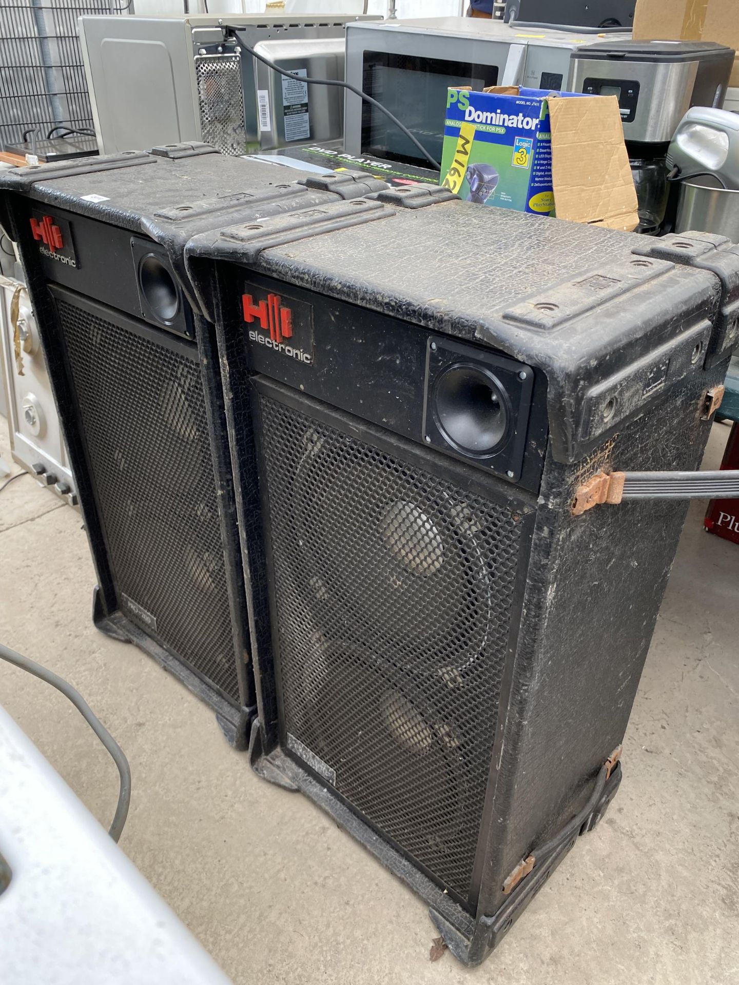 TWO LARGE ELECTRONIC SPEAKERS