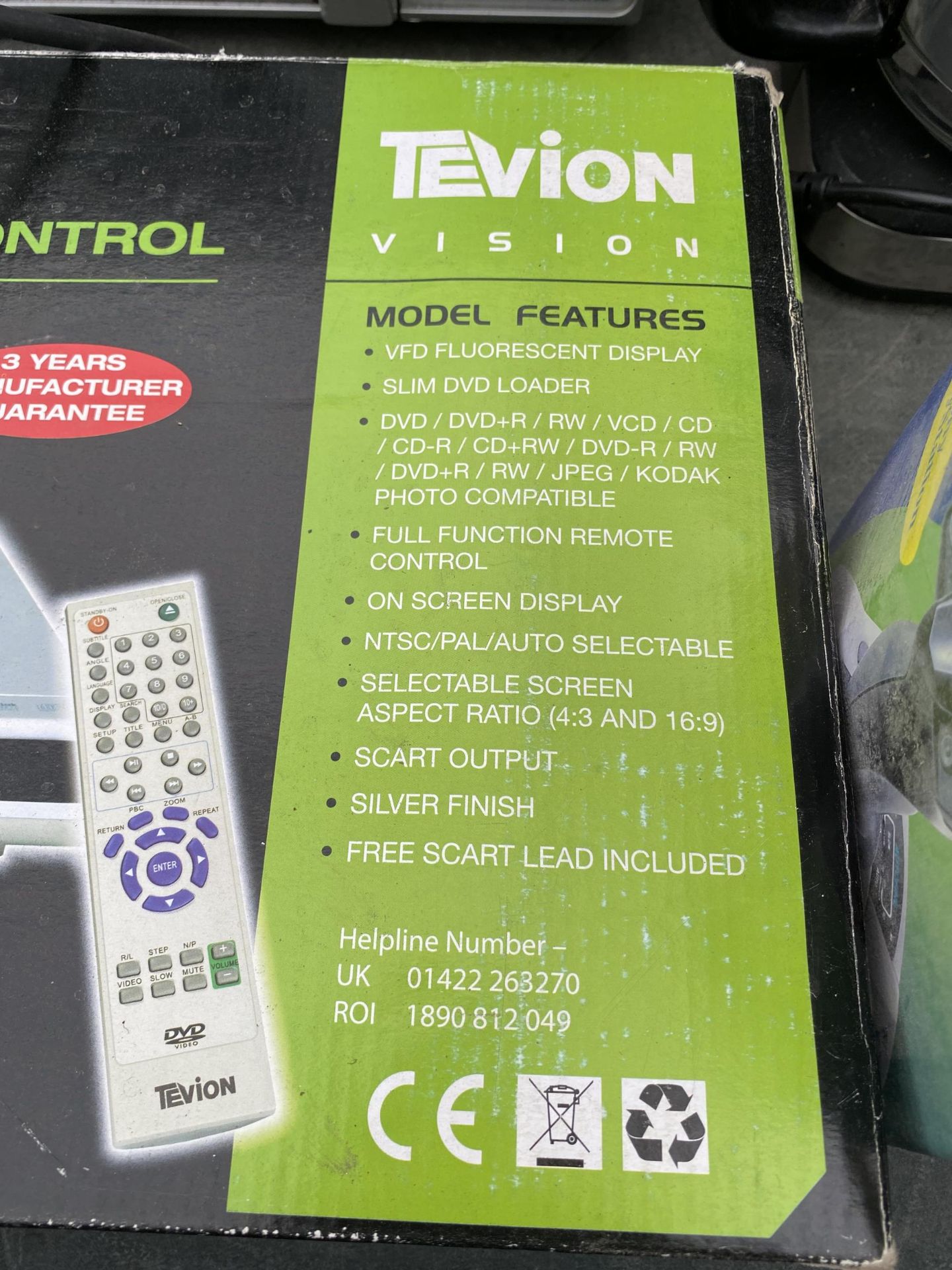 A TEVION DVD PLAYER, A JOYSTICK AND A PS2 CONTROLLER - Bild 2 aus 3