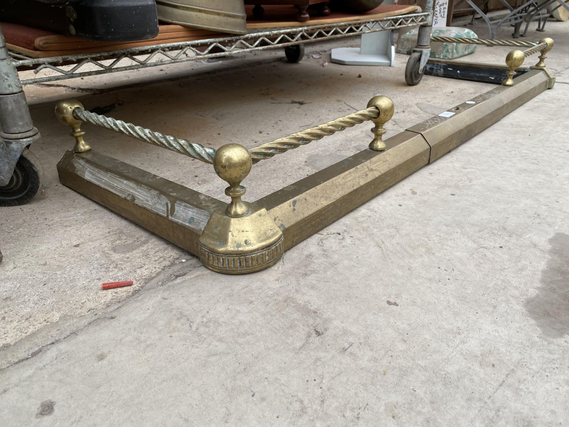 A BRASS EXTENDABLE FIRE FENDER - Image 2 of 2