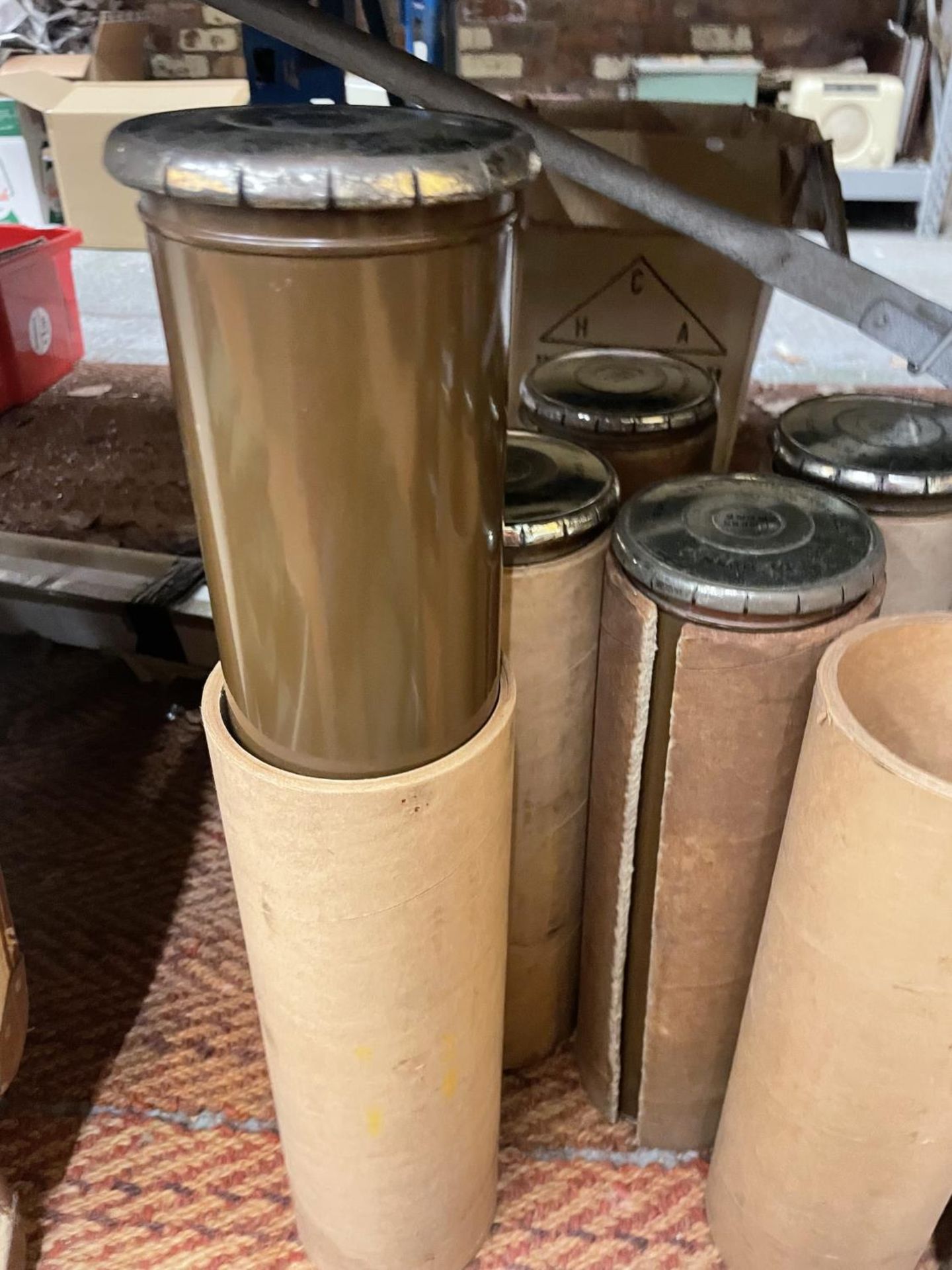 SEVEN DOCUMENT CANISTERS WITH CARDBOARD CASES - Image 2 of 4
