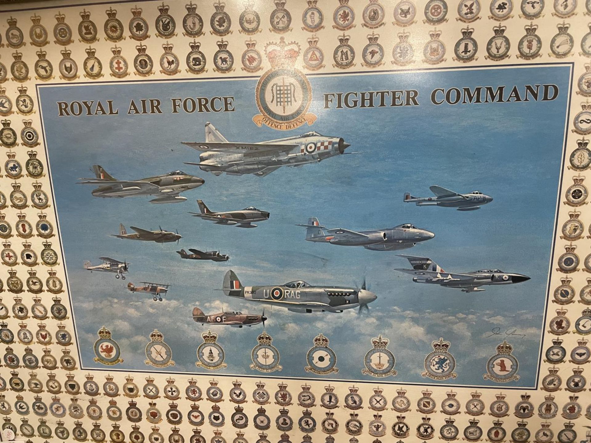 A LARGE FRAMED PRINT ROYAL AIRFORCE FIGHTER COMMAND - Image 2 of 4