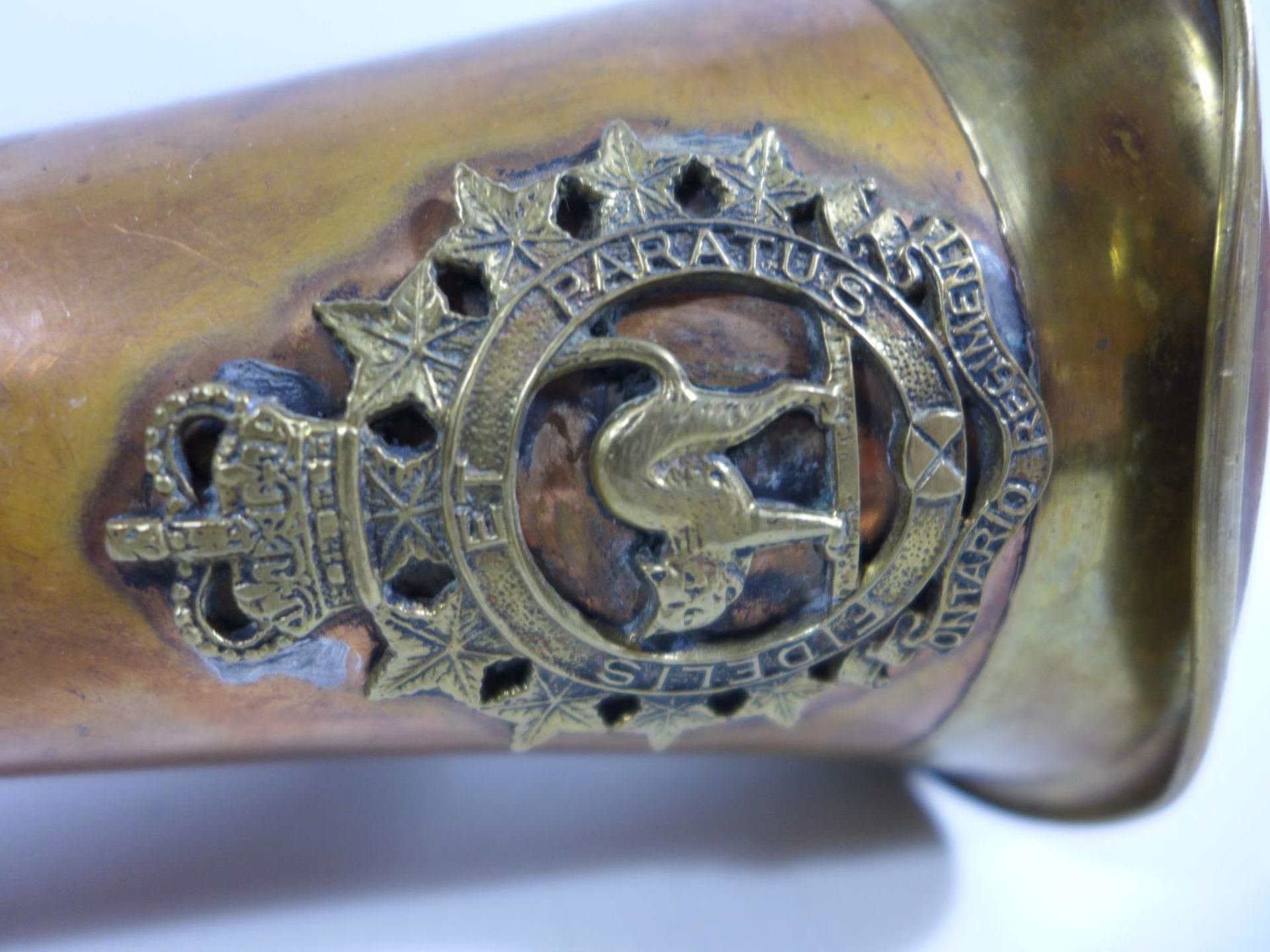 A COPPER AND BRASS BUGLE WITH ONTARIO REGIMENT BADGE - Image 2 of 4