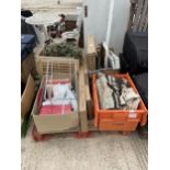 AN ASSORTMENT OF HOUSEHOLD CLEARANCE ITEMS TO INCLUDE CASES, TRAYS AND UNITS ETC