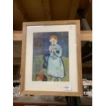 A FRAMED PICASSO PRINT 'GIRL WITH A DOVE'