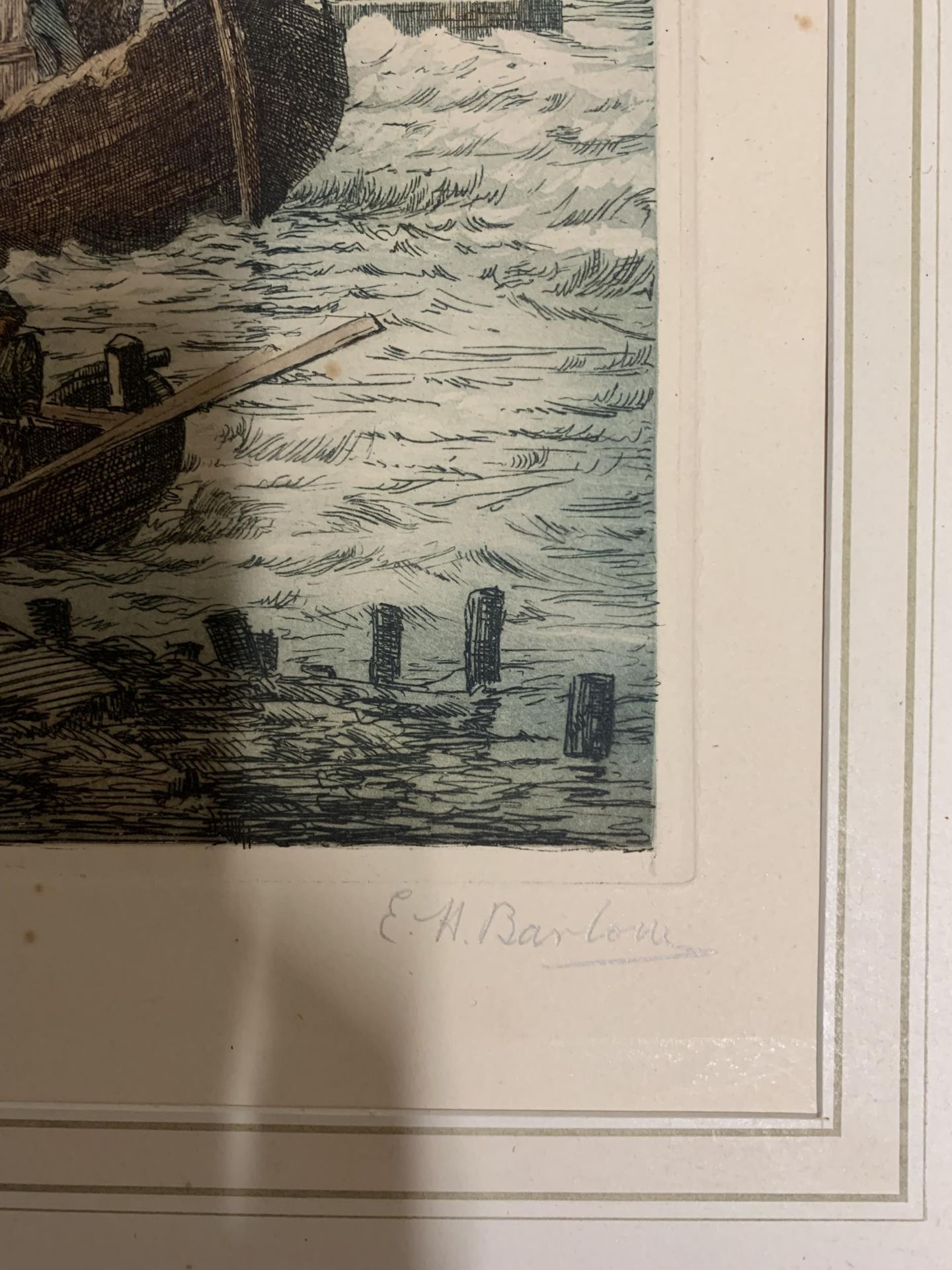 A GROUP OF E.H. BARLOW PENCIL SIGNED ENGRAVINGS OF COASTAL TOWN SCENES - Image 3 of 3