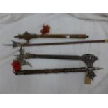 FOUR REPRODUCTION MEDIEVAL AXES