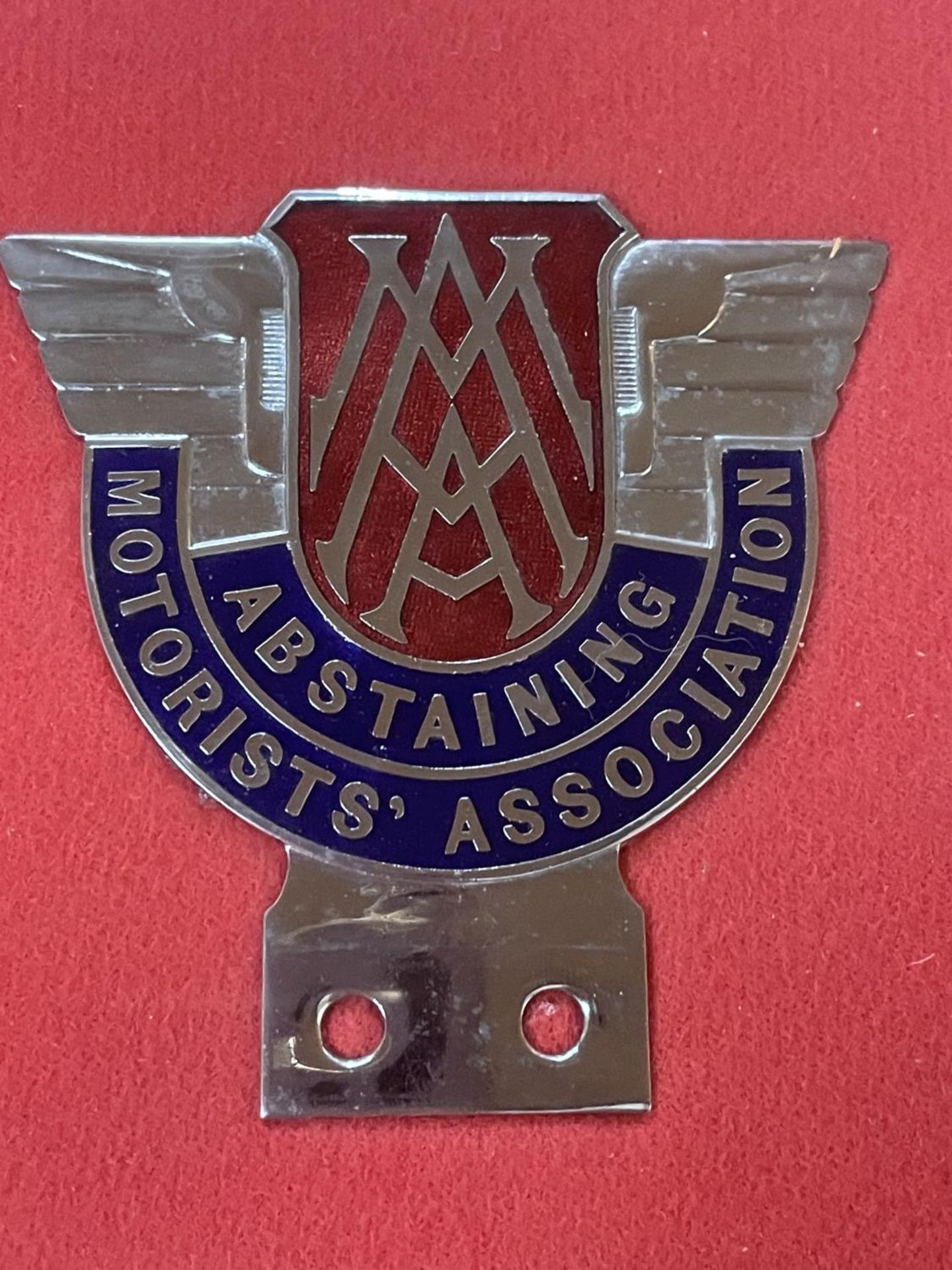 A FRAMED ABSTAINING MOTORISTS ASSOCIATION BUMPER BAR BADGE - Image 2 of 2