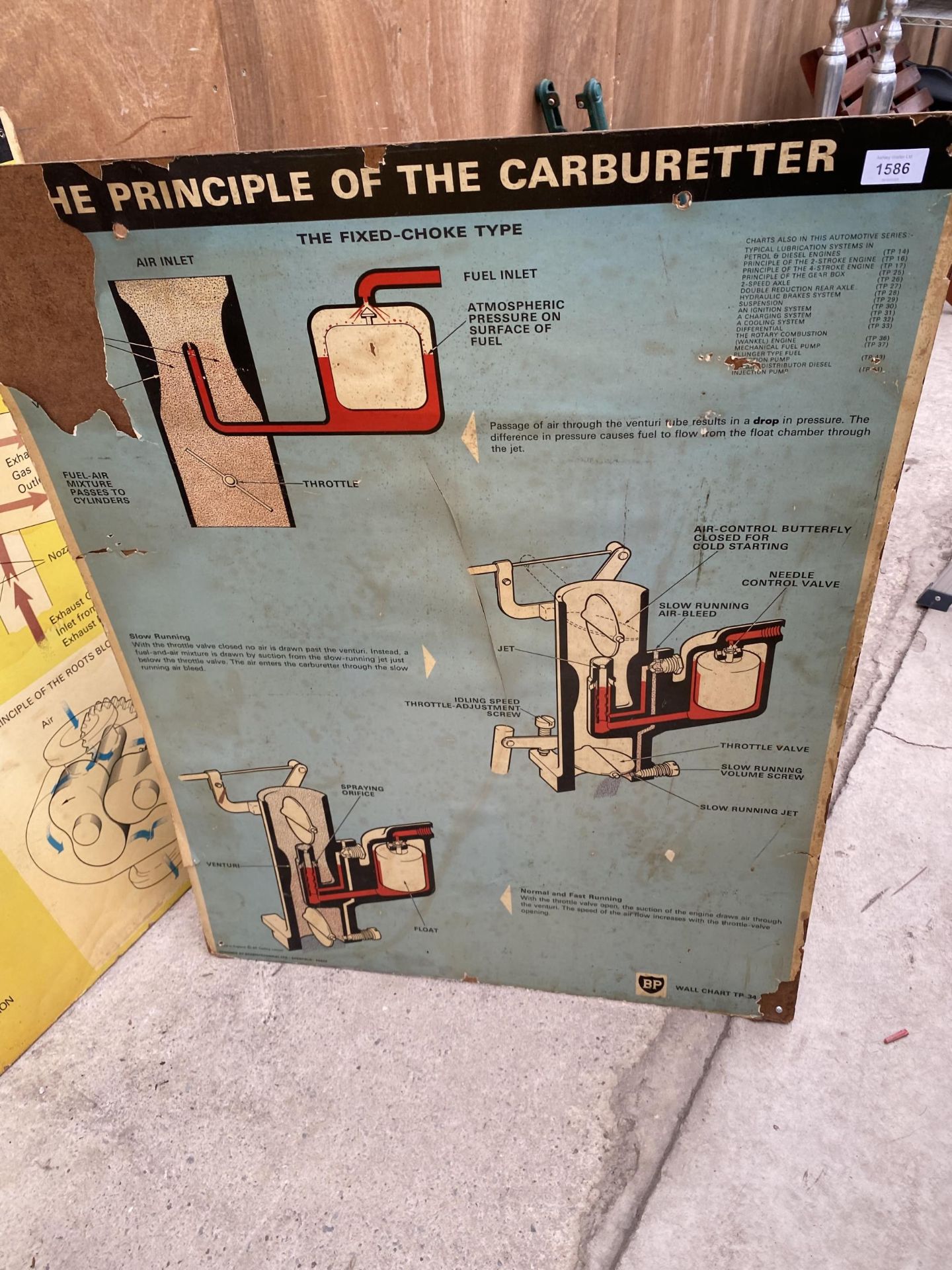 THREE VINTAGE WOODEN MECHANICS TEACHING AID POSTERS - Image 3 of 5