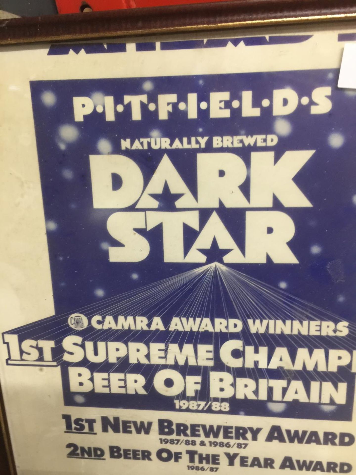 A PITFIELD BREWERY 'DARK STAR' BEER ADVERTISING POSTER IN A FRAME - Image 2 of 2