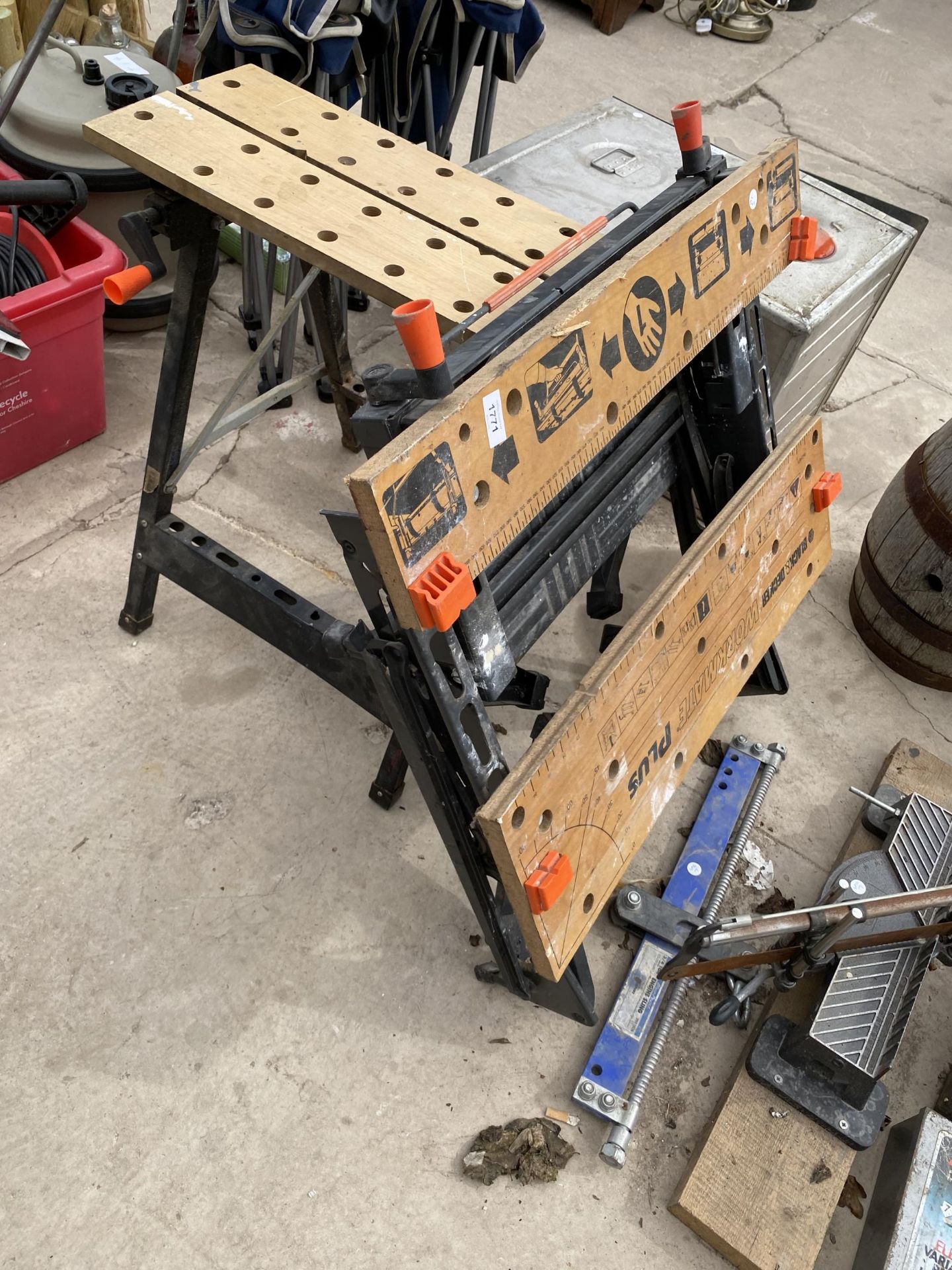 TWO BLACK AND DECKER FOLDING WORK BENCHES