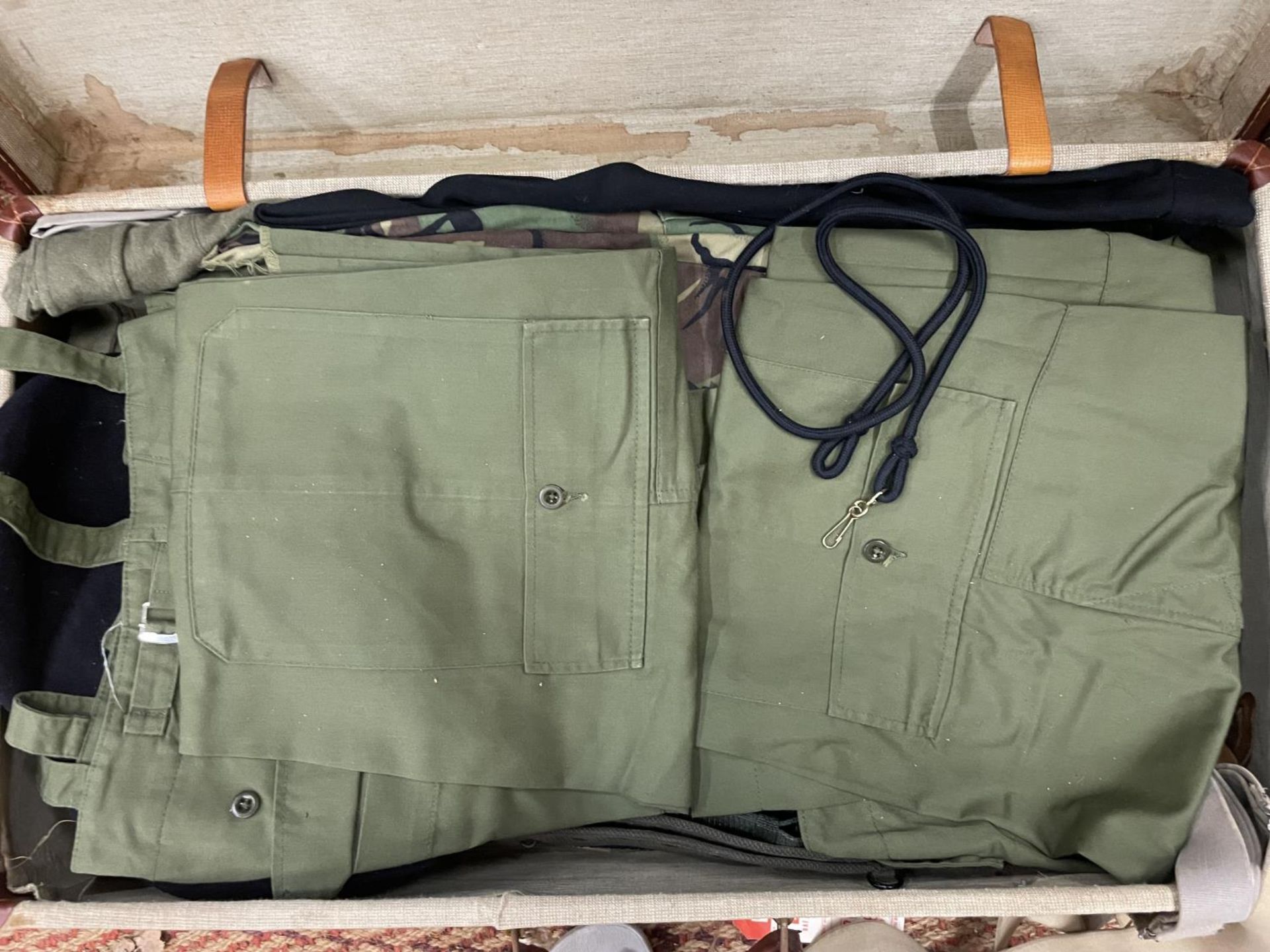 TWO SUITCASES CONTAINING A LARGE QUANTITY OF BRITISH ARMY UNIFORMS, CAMOUFLAGE ITEMS ETC - Image 3 of 5