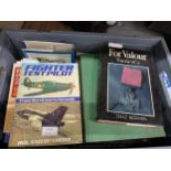 A QUANTITY OF BOOKS ABOUT MILITARY PLANES AND PILOTS