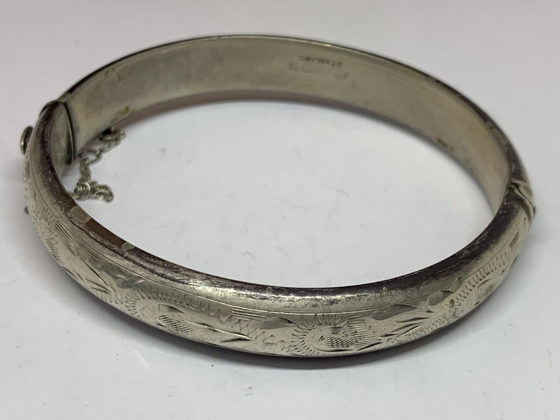 TWO SILVER BANGLES TO INCLUDE A SIAM EXAMPLE - Image 4 of 4