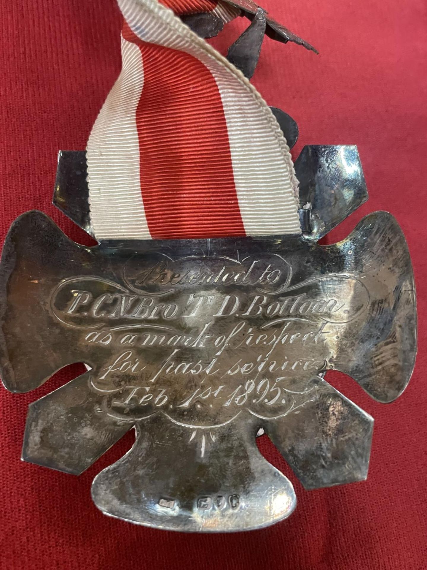 TWO LARGE SILVER MEDALS ON A BOARD INDISTINCT HALL MARKS - Image 6 of 9