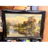 A FRAMED COUNTRY SCENE PRINT