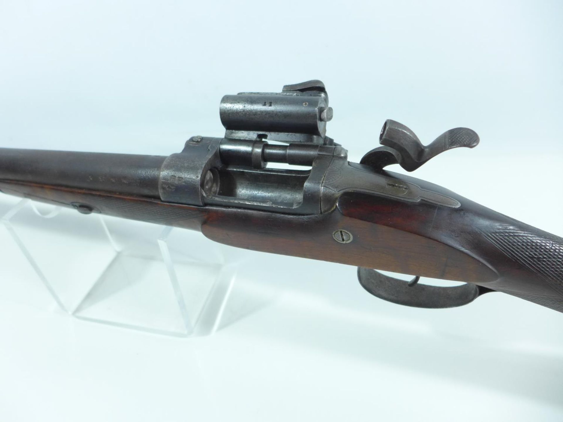 A SNYDER CONVERTED DEACTIVATED SHOTGUN, 79CM BARREL, LOCK MARKED WATSON AND SON, LENGTH 127CM - Image 6 of 8