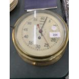 A VINTAGE SMITHS ASTRAL BRASS CASED SHIP'S CLOCK