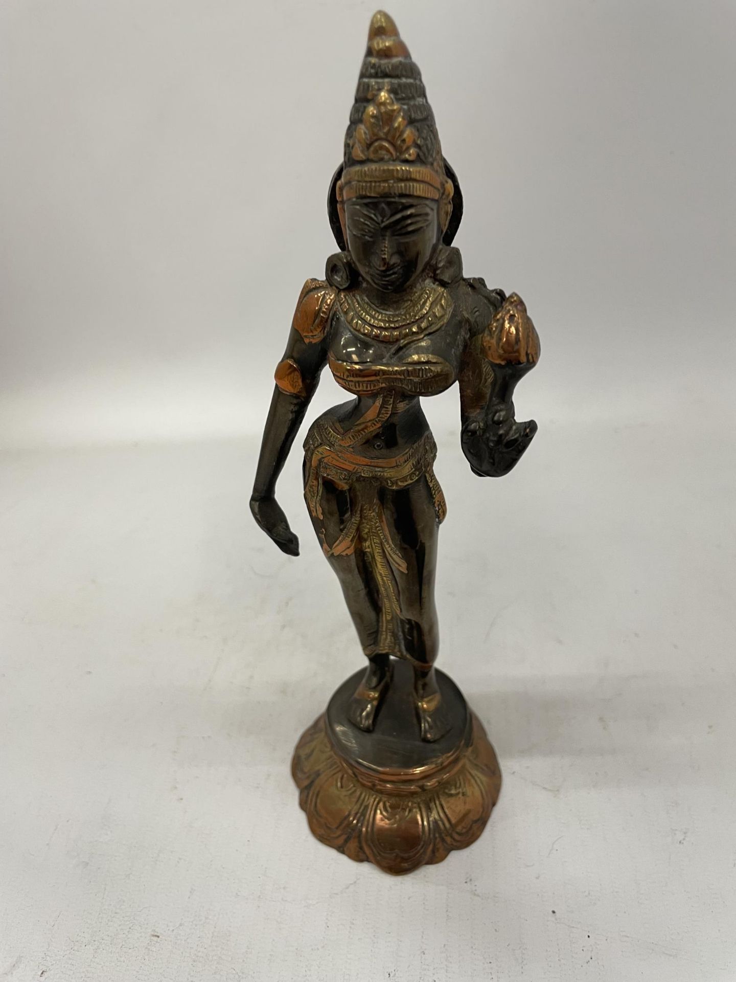 A SINO TIBETAN BI METAL OF A GODDESS, HEIGHT 21CM