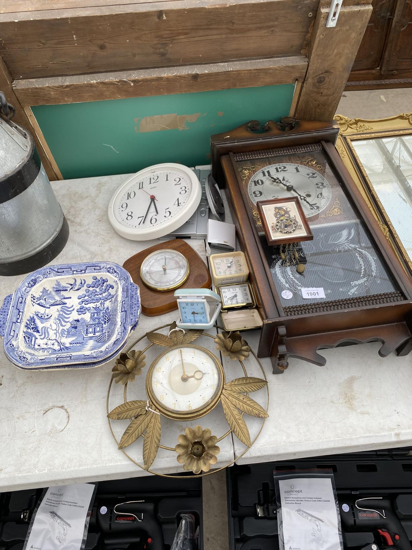 AN ASSORTMENT OF VARIOUS CLOCKS