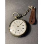 A VINTAGE 'THE OLD DAVID' POCKET WATCH AND CHAIN