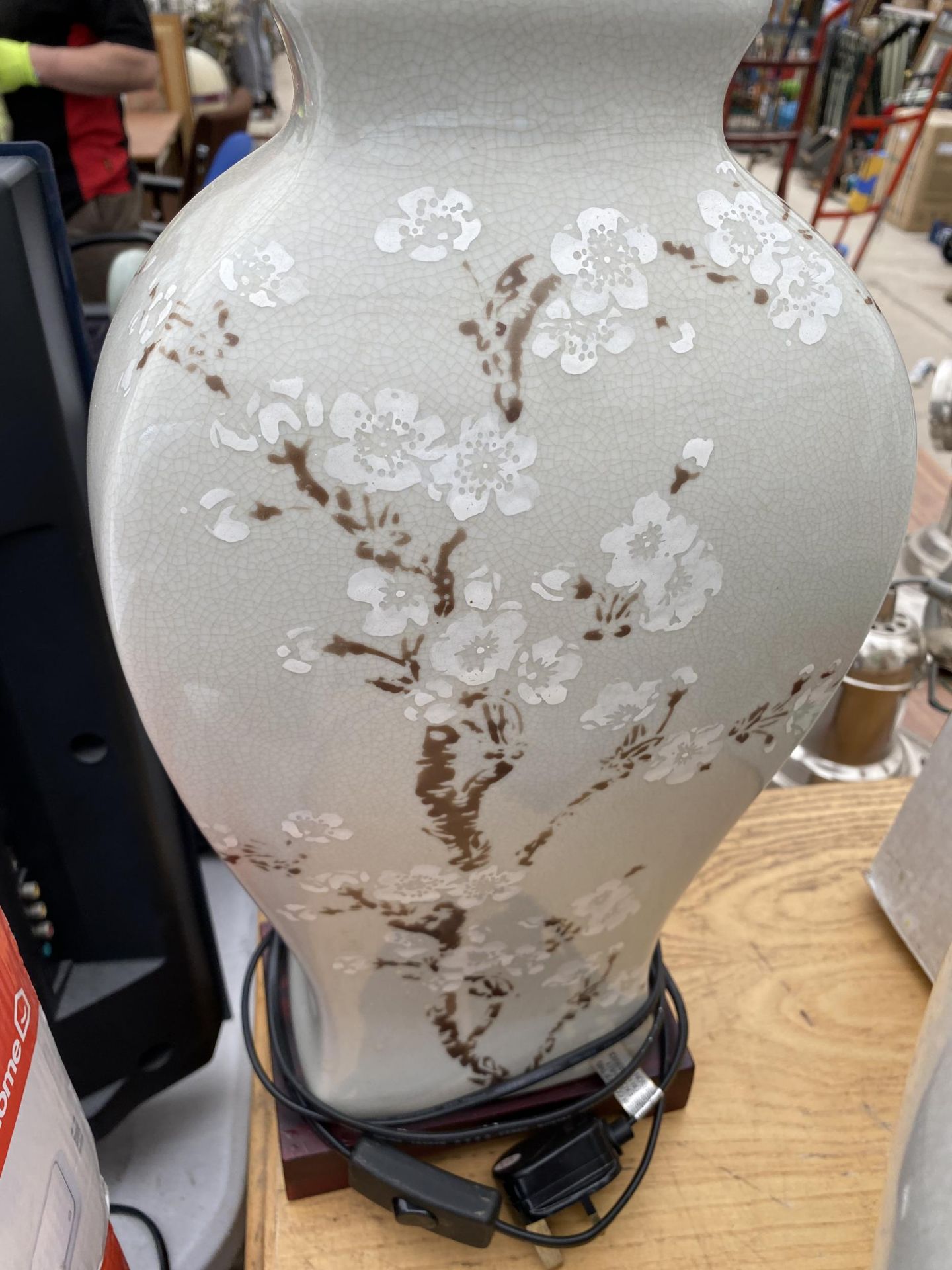 TWO LARGE CERAMIC TABLE LAMPS - Image 2 of 2