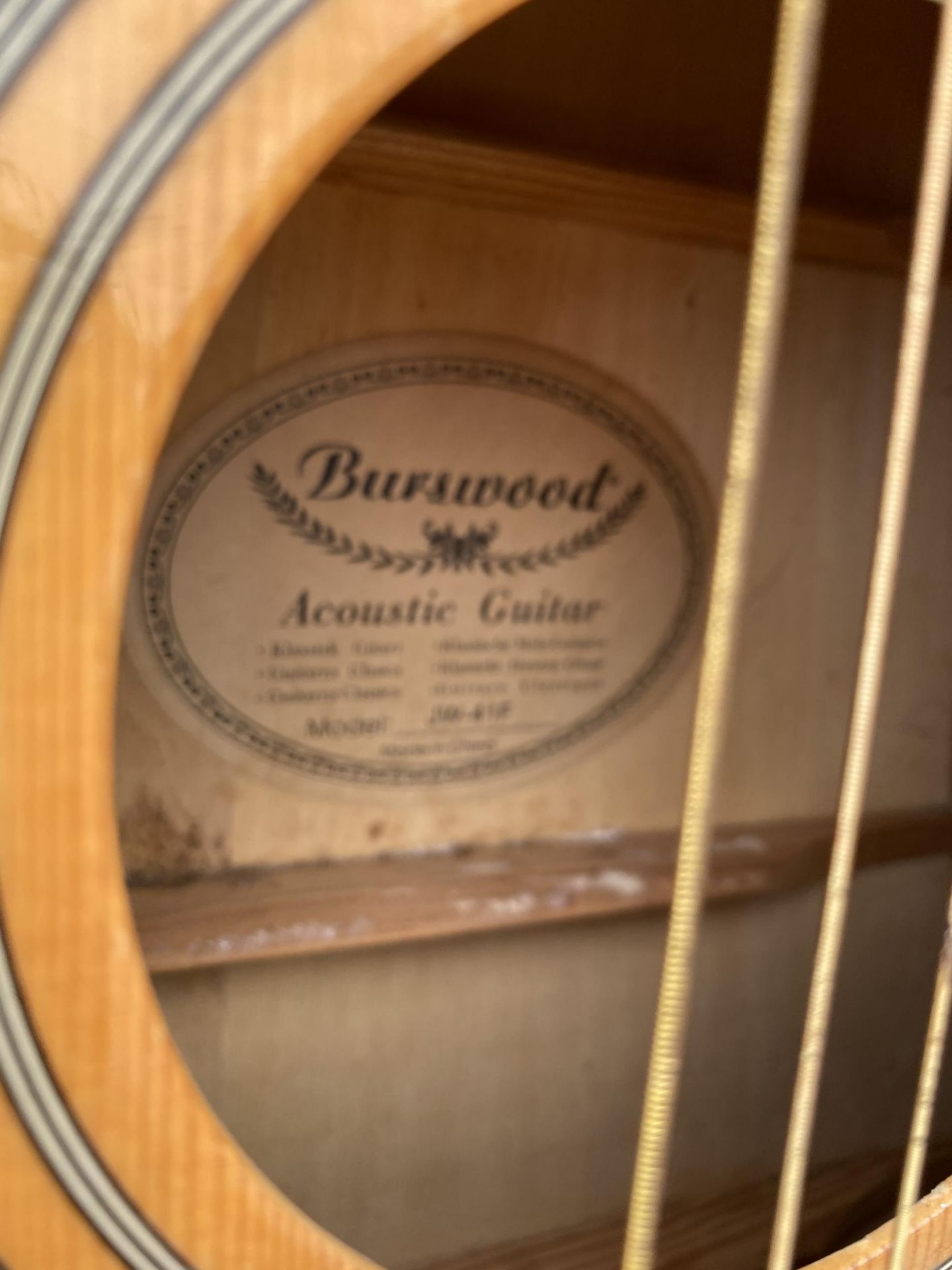 A BURSWOOD ACOUSTIC GUITAR - Image 3 of 4